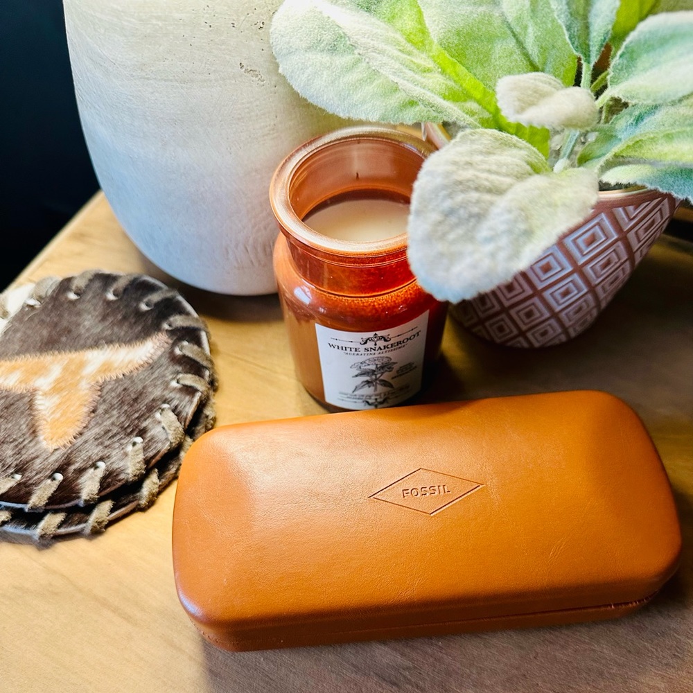 Fossil Hard Eyeglasses Case Blue Felt Lining